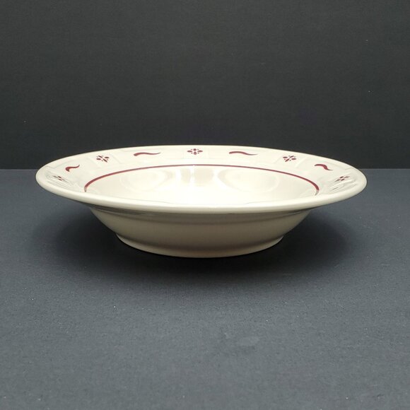 Longaberger Woven Traditions Red Rim Soup Bowls Paprika Rimmed Salad Pasta Bowls - Picture 7 of 8